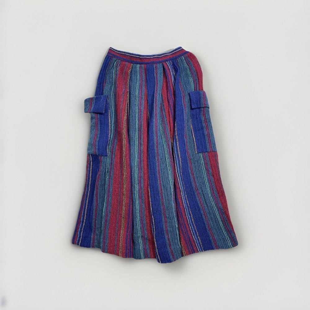 Rare Vintage Mary McFadden Maxi Skirt Woman's 6 Made In ITALY‎ Wool Blend